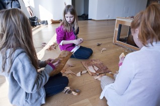 Fra workshop i Vindusgalleriet 2011: 5. klasse ved Ila skole, Oslo. Foto: Nasjonalmuseet 